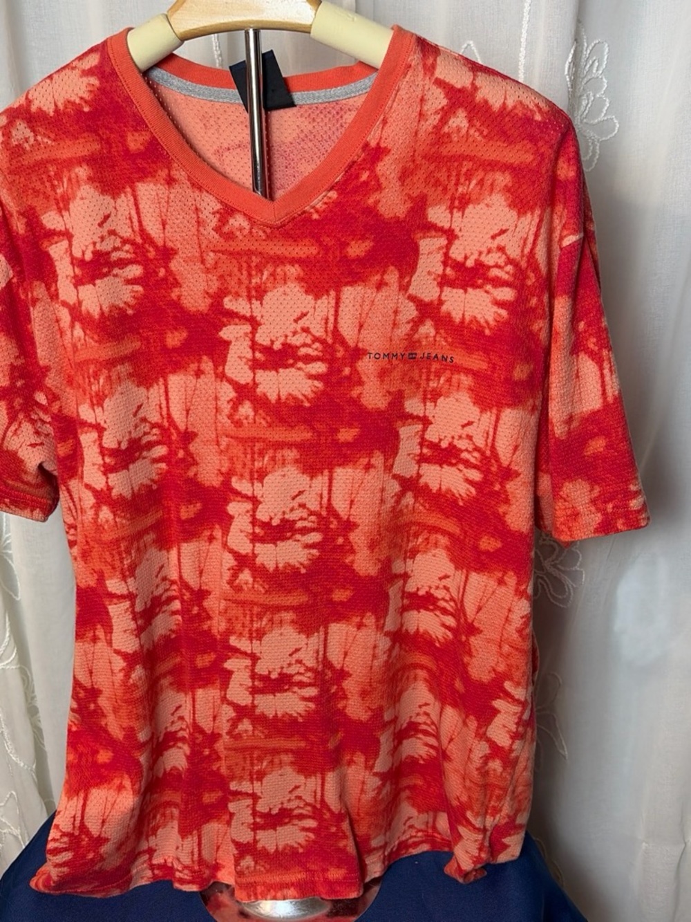 Tommy Hilfiger Orange-Red Tie-Dye Logo Tee